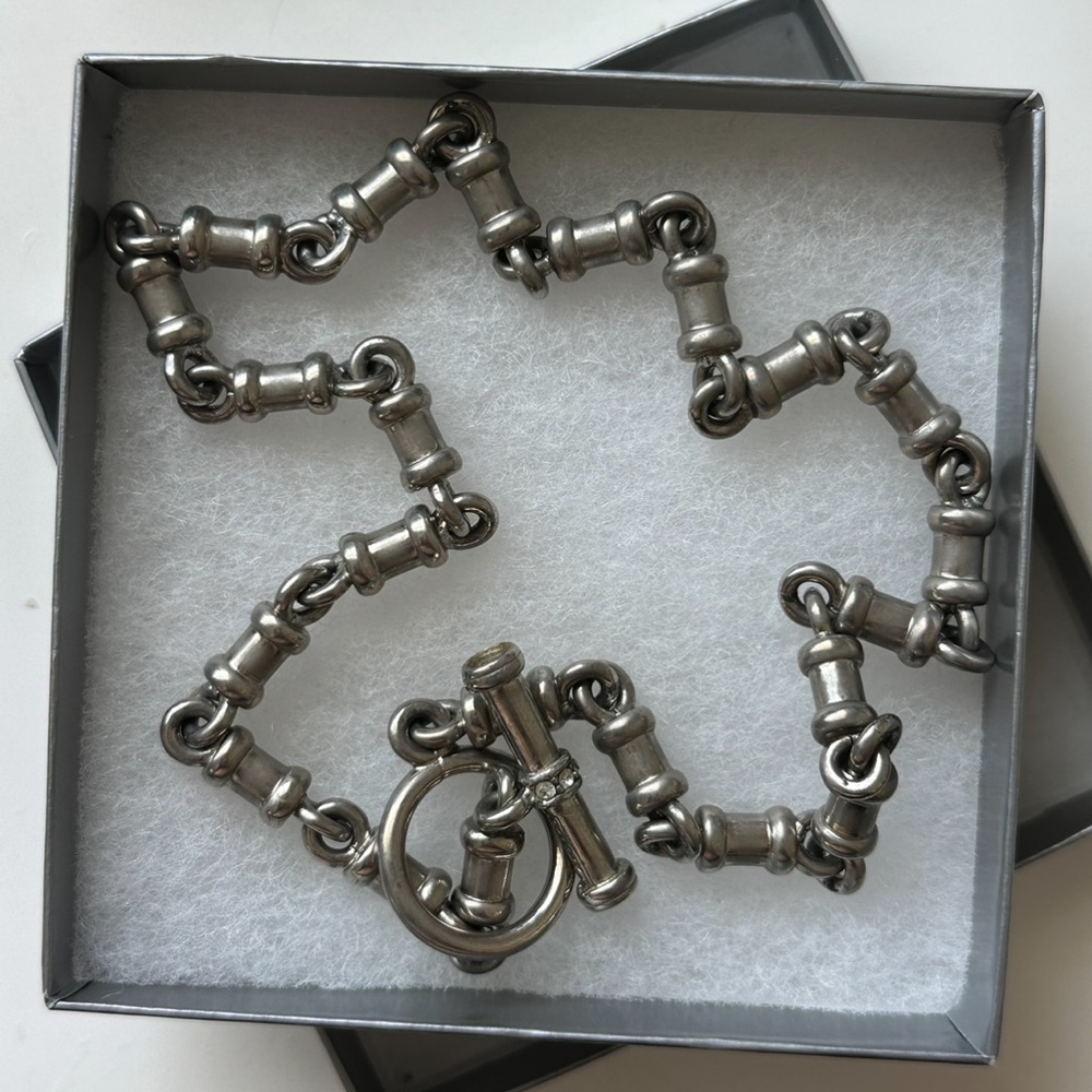 Silver Sexy Toggle Clasp Adjustable Chain Necklace